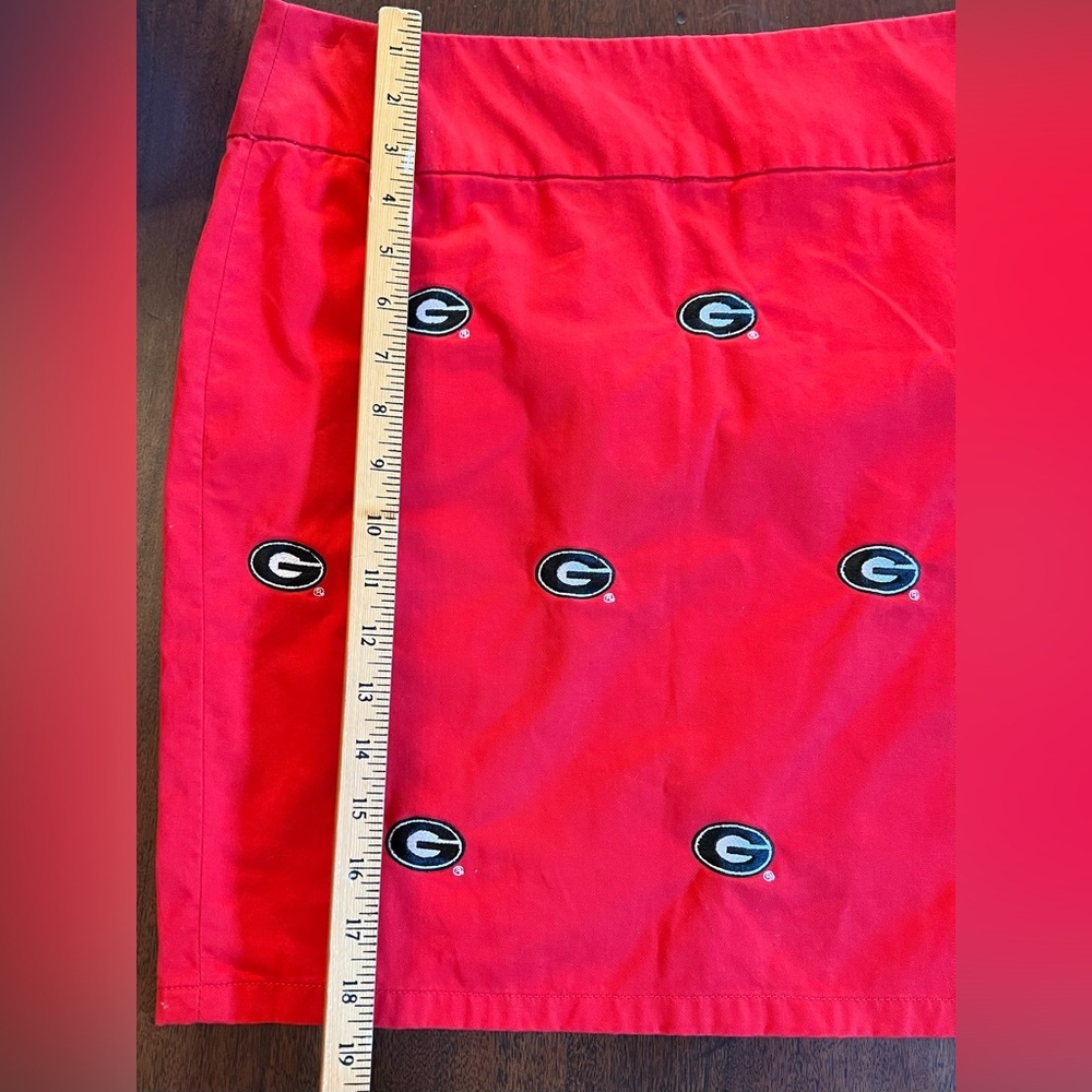 Red Mini Skirt University of Georgia with Embroidered Logos - Picture 2 of 7